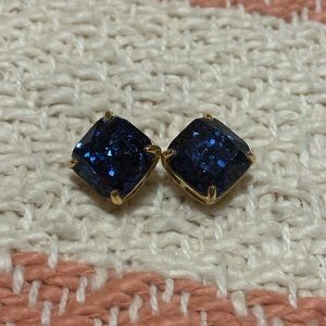 kate spade Jewelry - Kate Spade dark blue glitter studs kate spade Jewelry - Kate Spade dark blue glitter studs